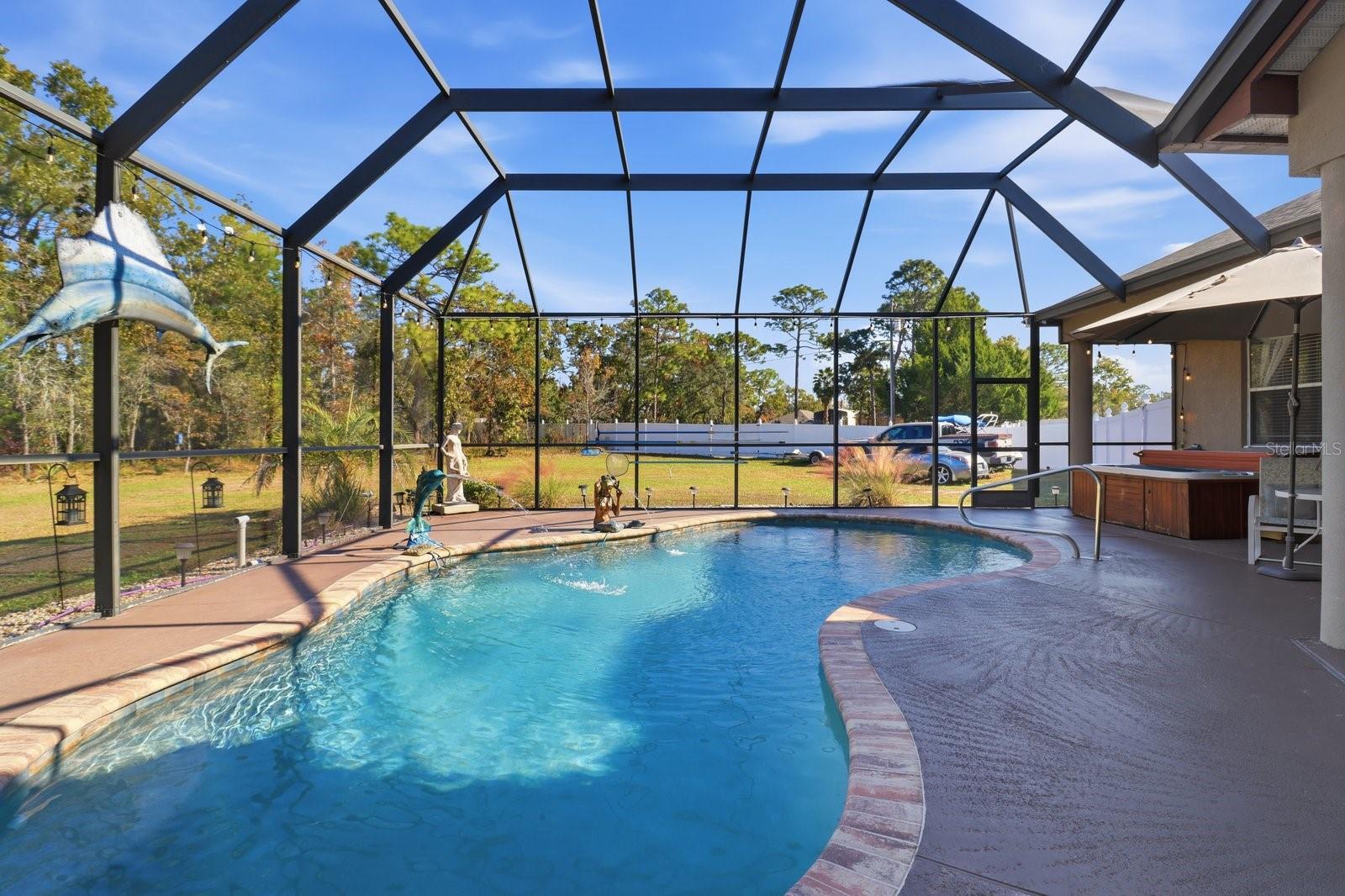 Pebble tech pool solar heated