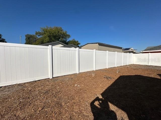 New PVC fence in Backyard.