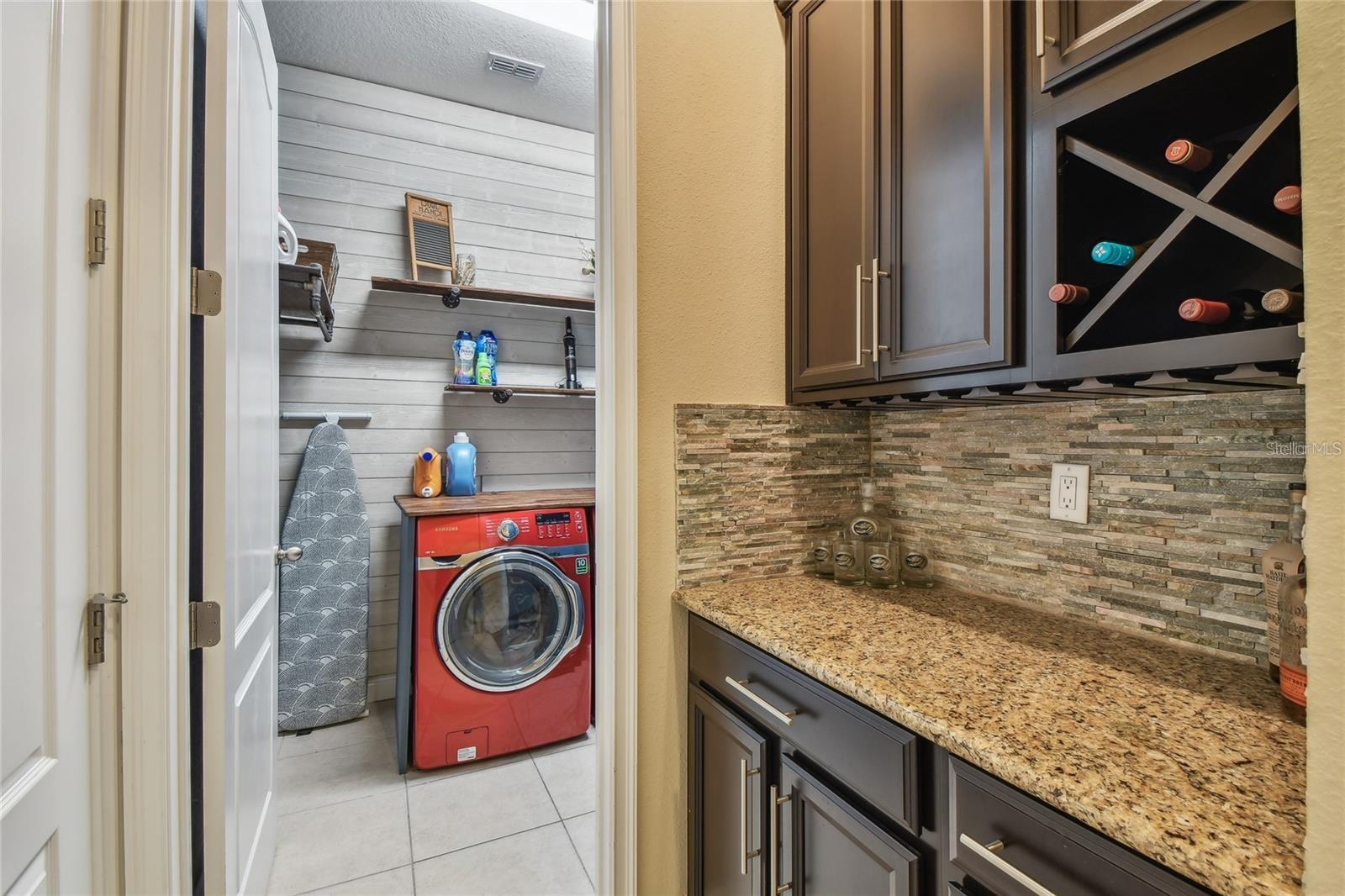 bar area next to laundry room