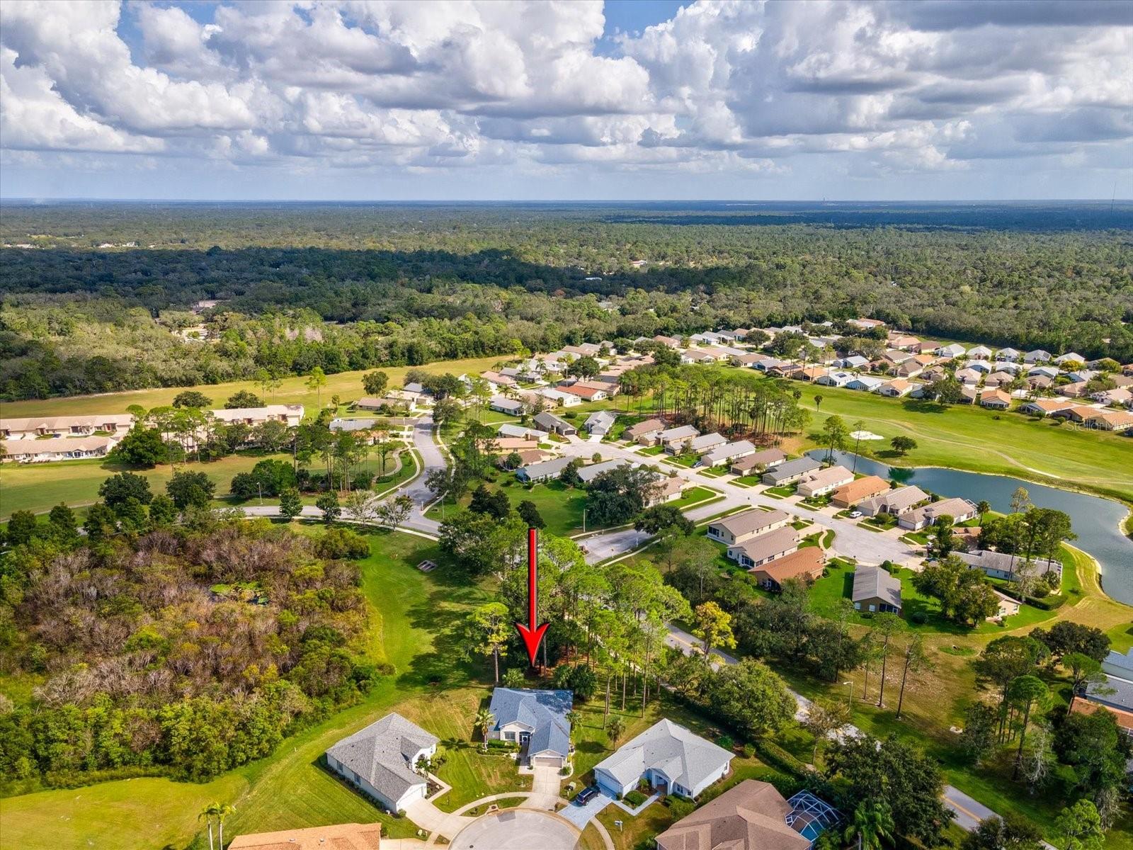 A Retention Pond is to your left