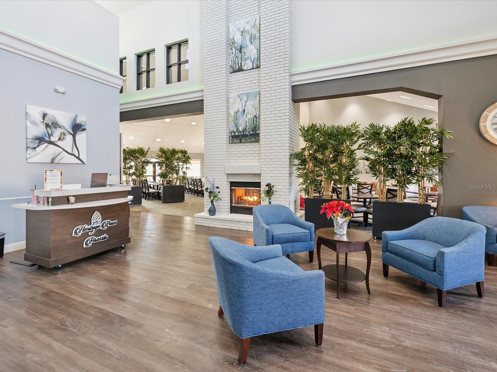 Entrance area with Restaurant behind to the right and Sports Bar to the left