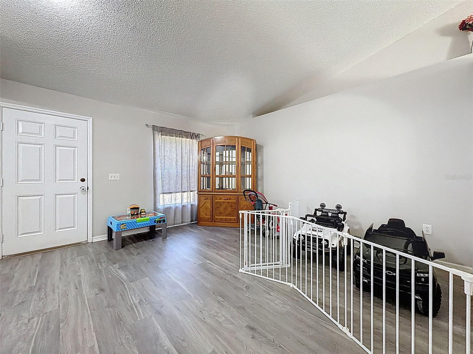 formal dining area and family room combo