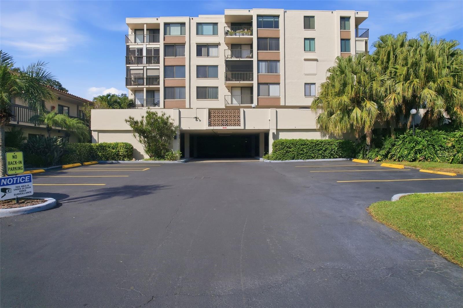 Tower Bldg, guest parking including car wash area