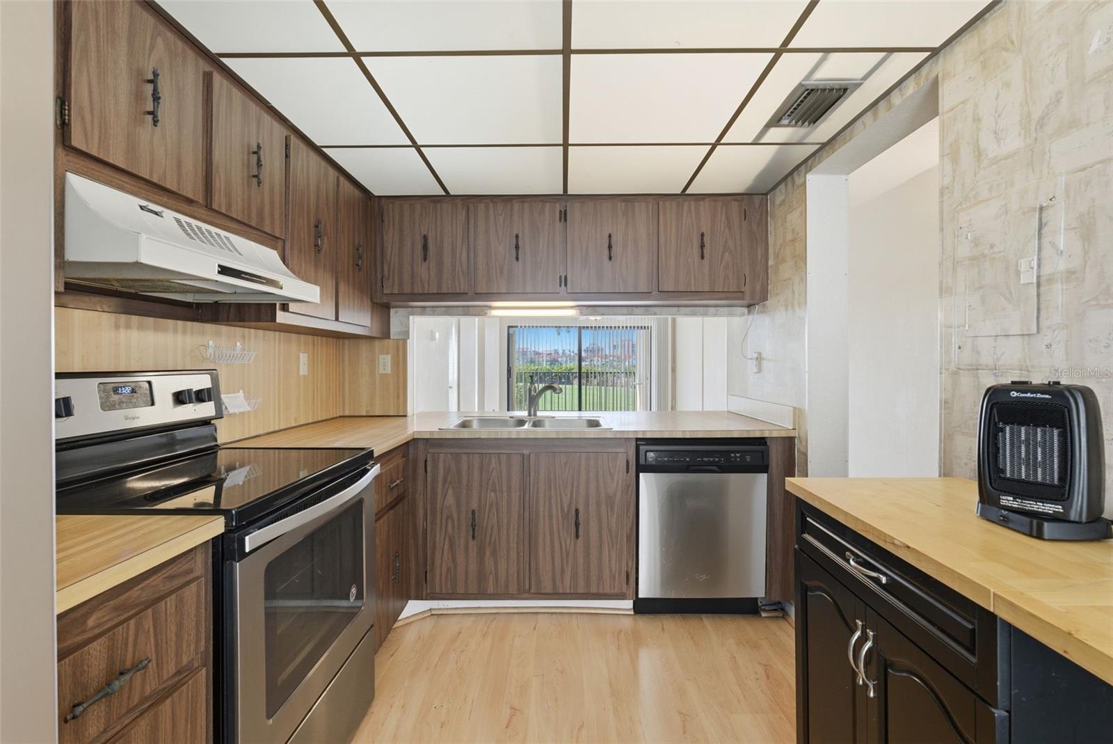 A view out from kitchen