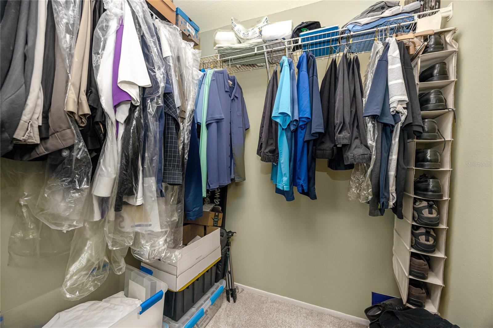 Walk-in closet from primary bedroom