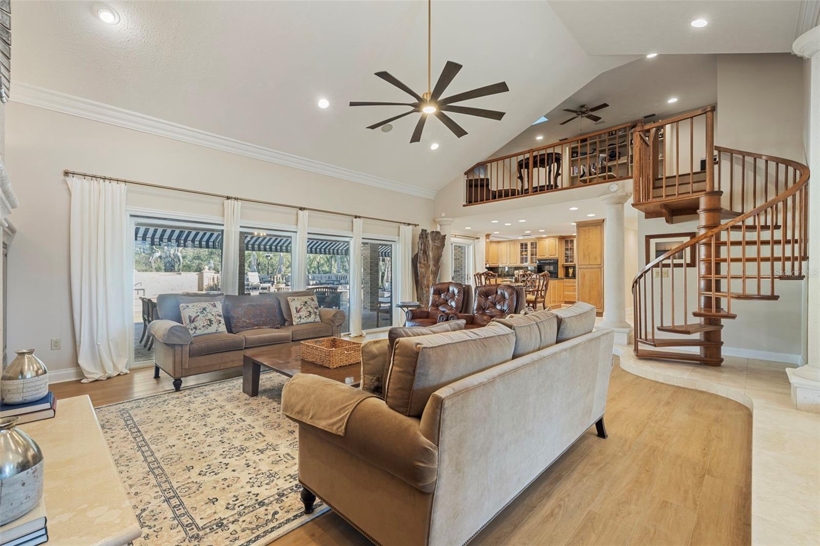 Living/Family with a shot of the loft