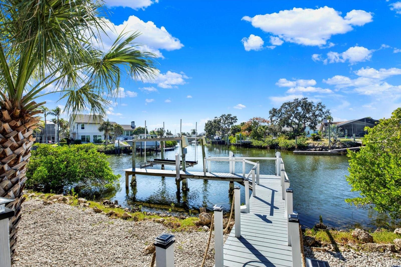 Easy access to your boat!  Lift with elect + water