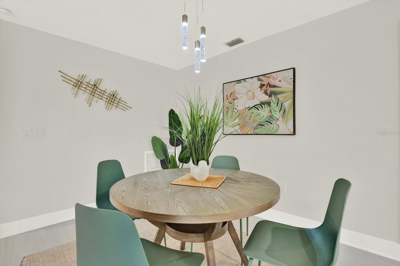 In kitchen dining space