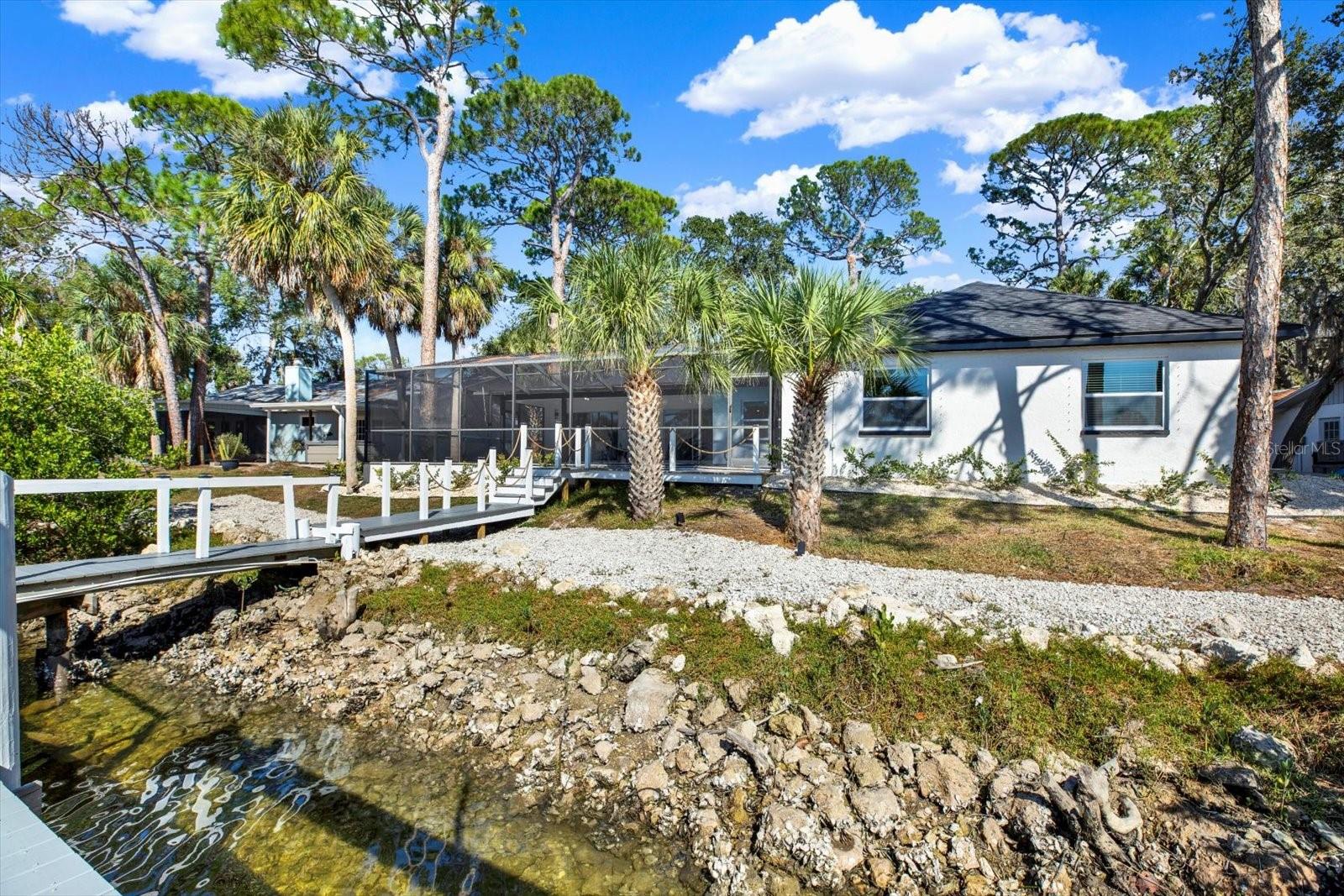 Natural seawall is over 100 ft.  Room for all of your water toys. Fish from your dock