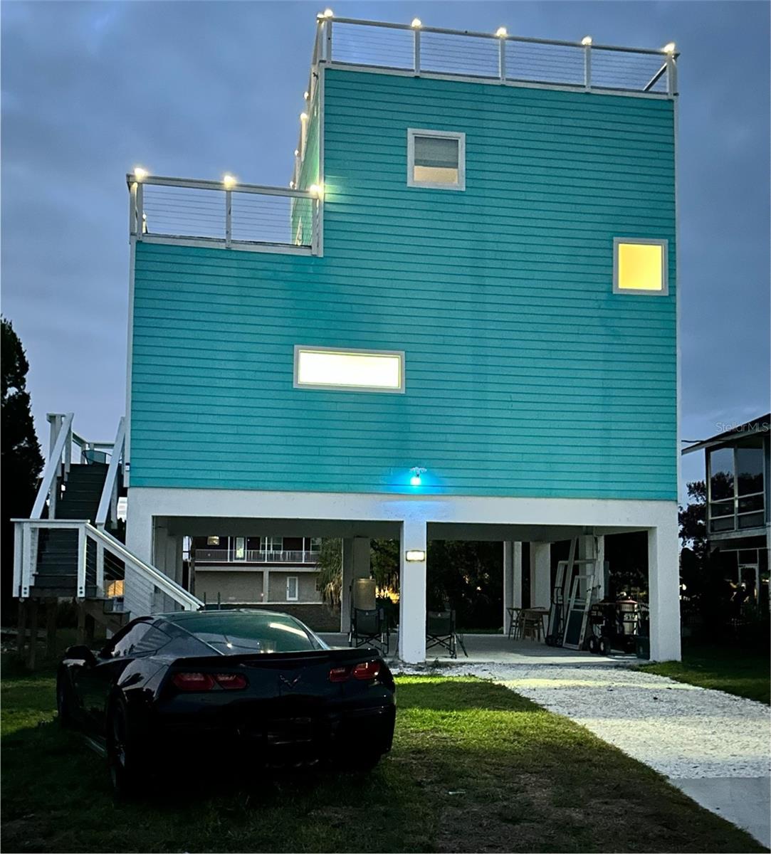 Night View of Front of Home