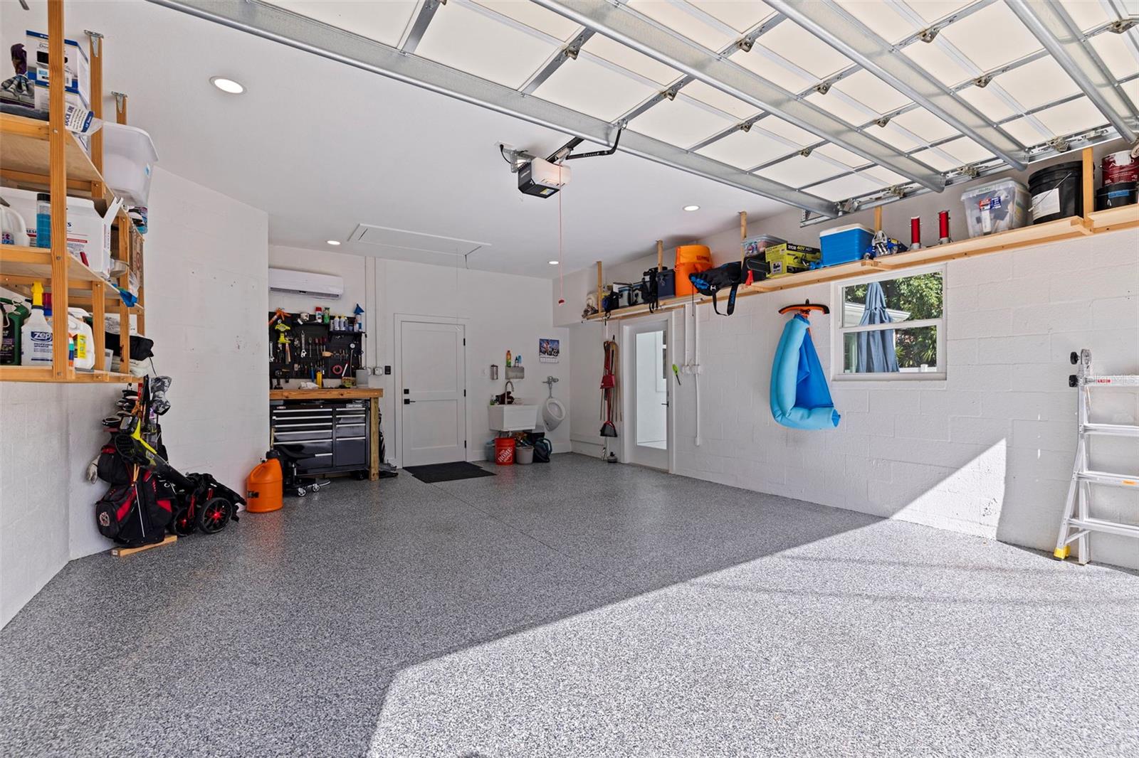 2 car garage with Epoxy flooring