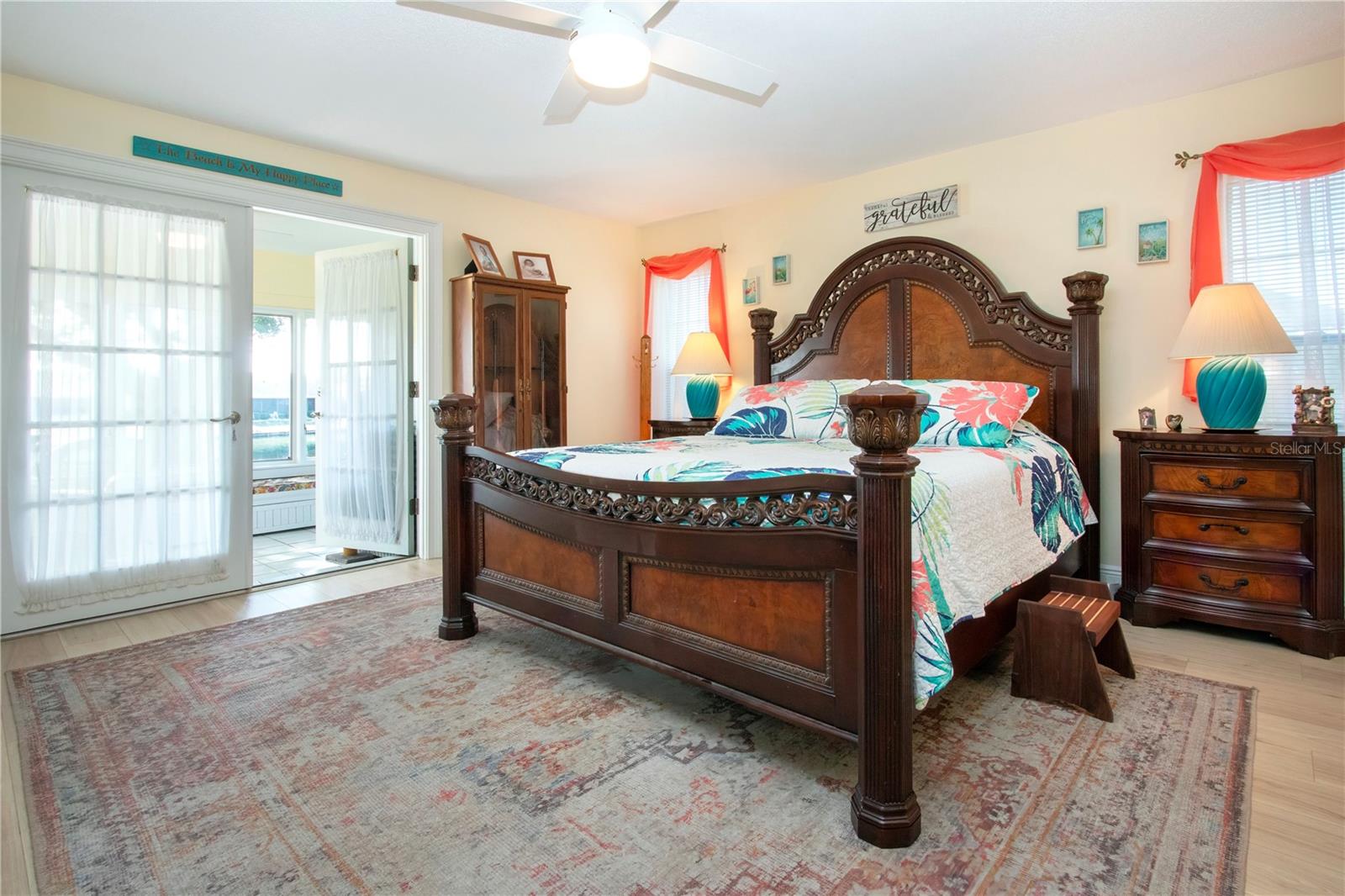 Primary Bedroom - French Doors to Florida Room