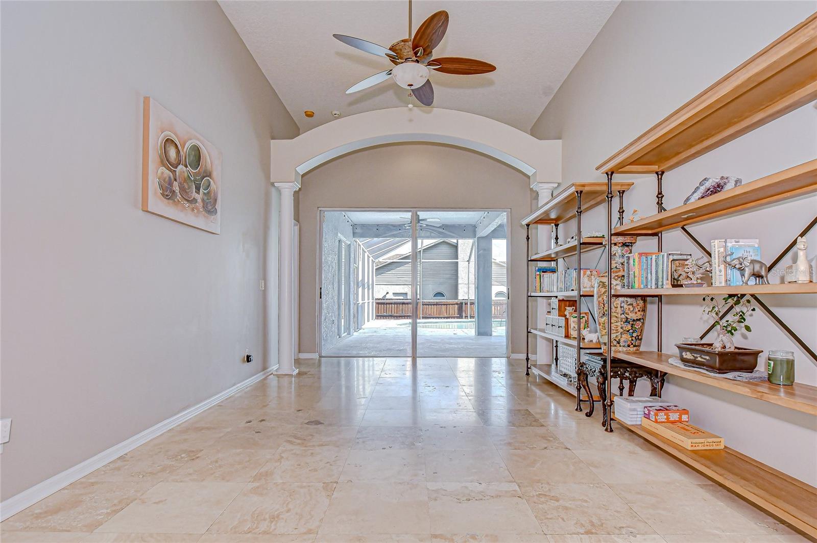 Formal living room with elegant column accents—perfect for entertaining.