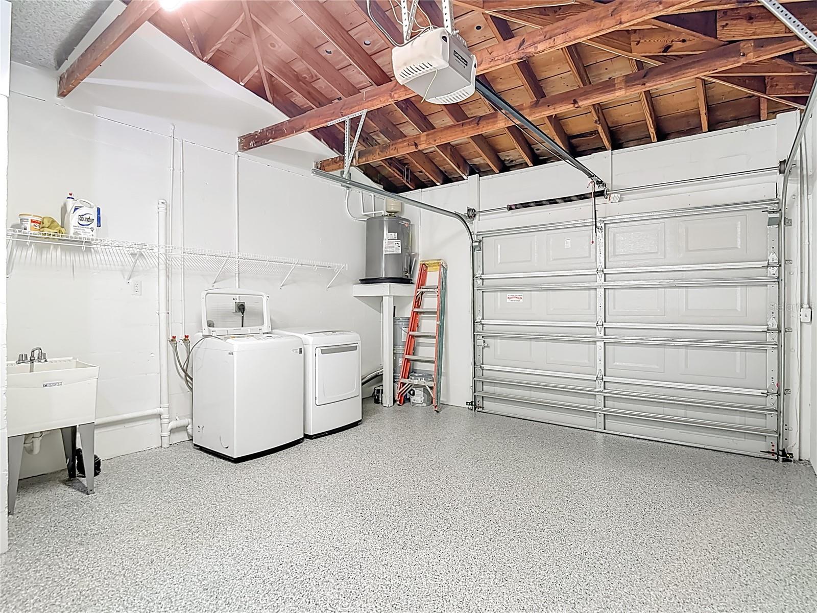 Oversized Garage, with Laundry Tub, Washer and Dryer