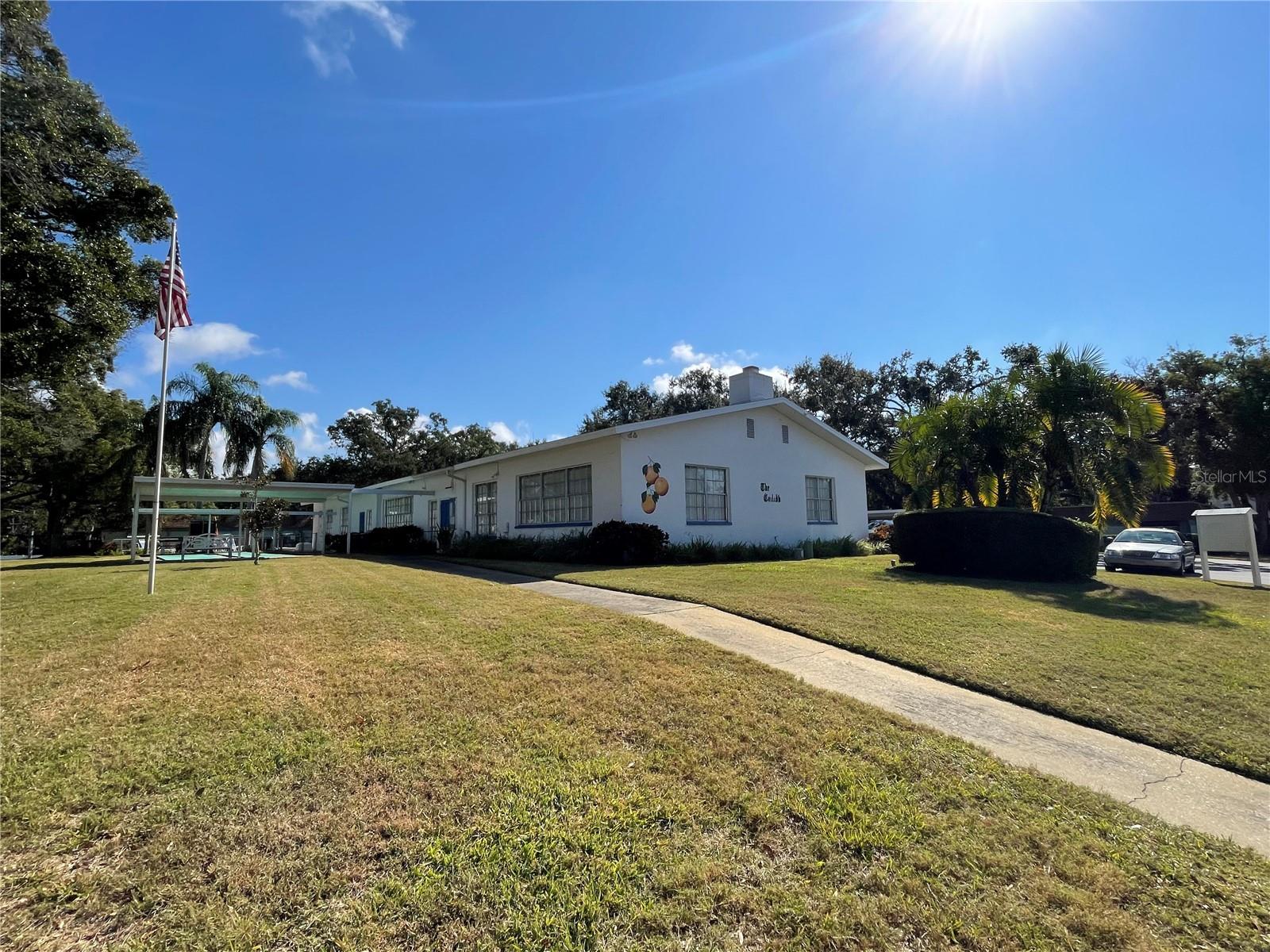 Clubhouse and pool steps away