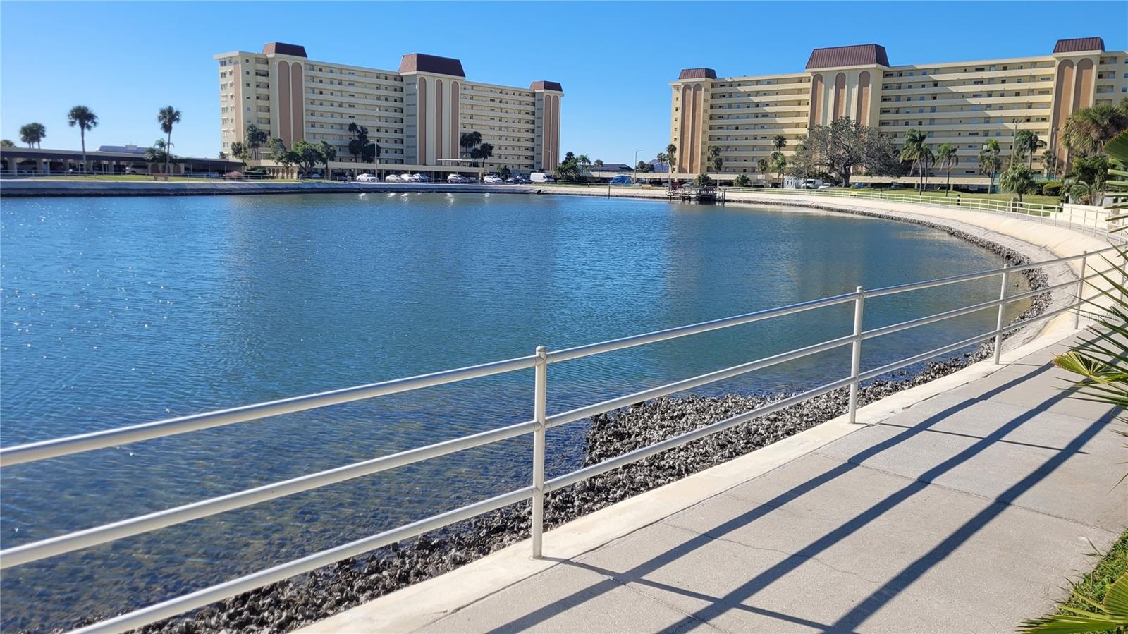 Lagoon has a walking path surround