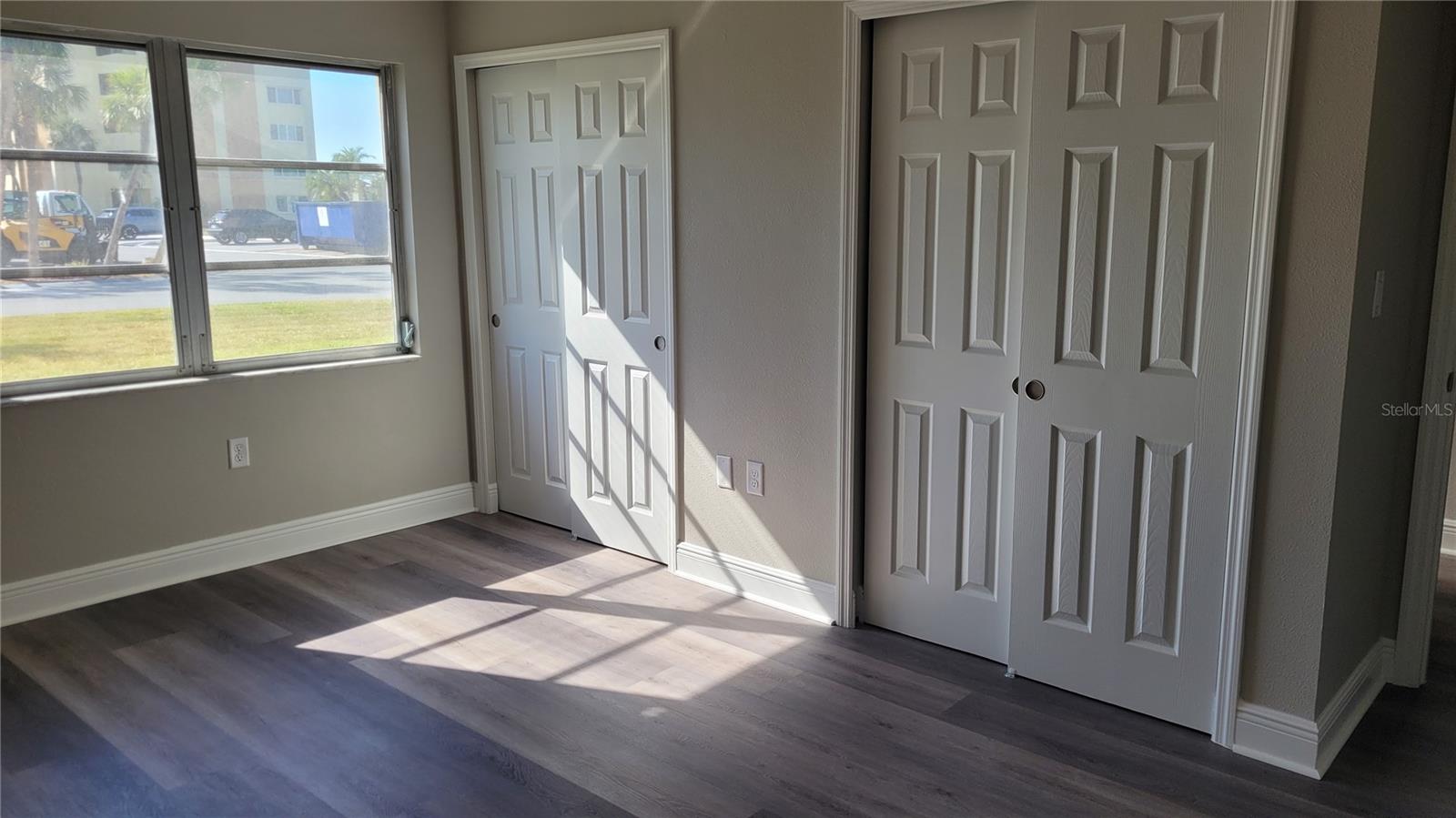 Lots of closet space in the master bedroom.  This room with also soon have hurricane impact windows.