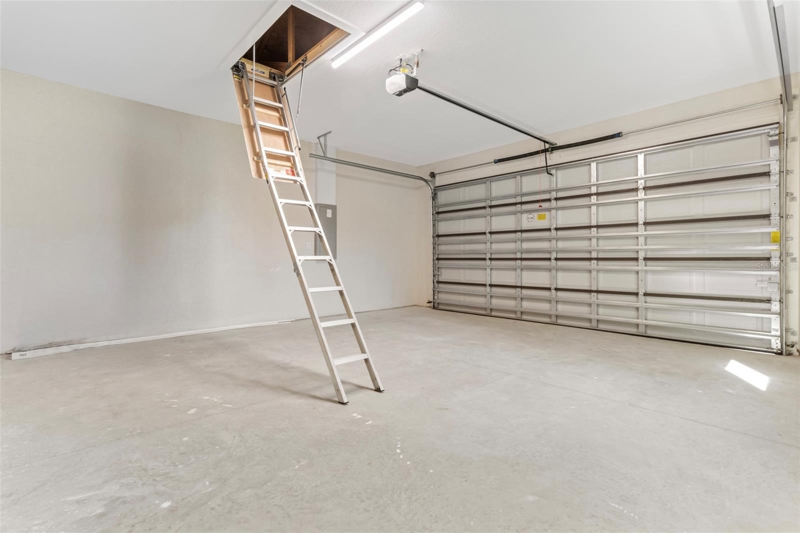 Pull down ladder in garage