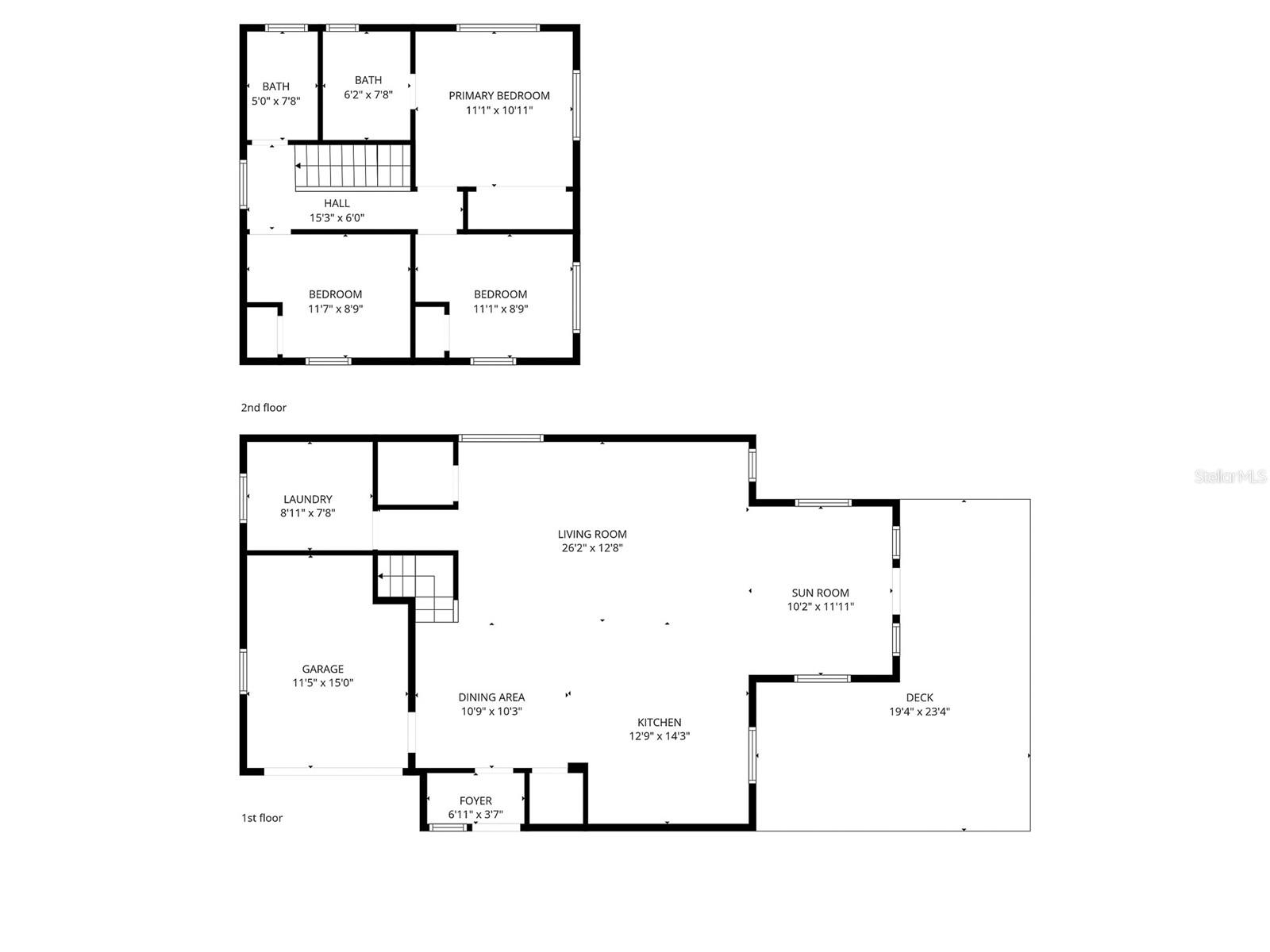 First & second level floor plans