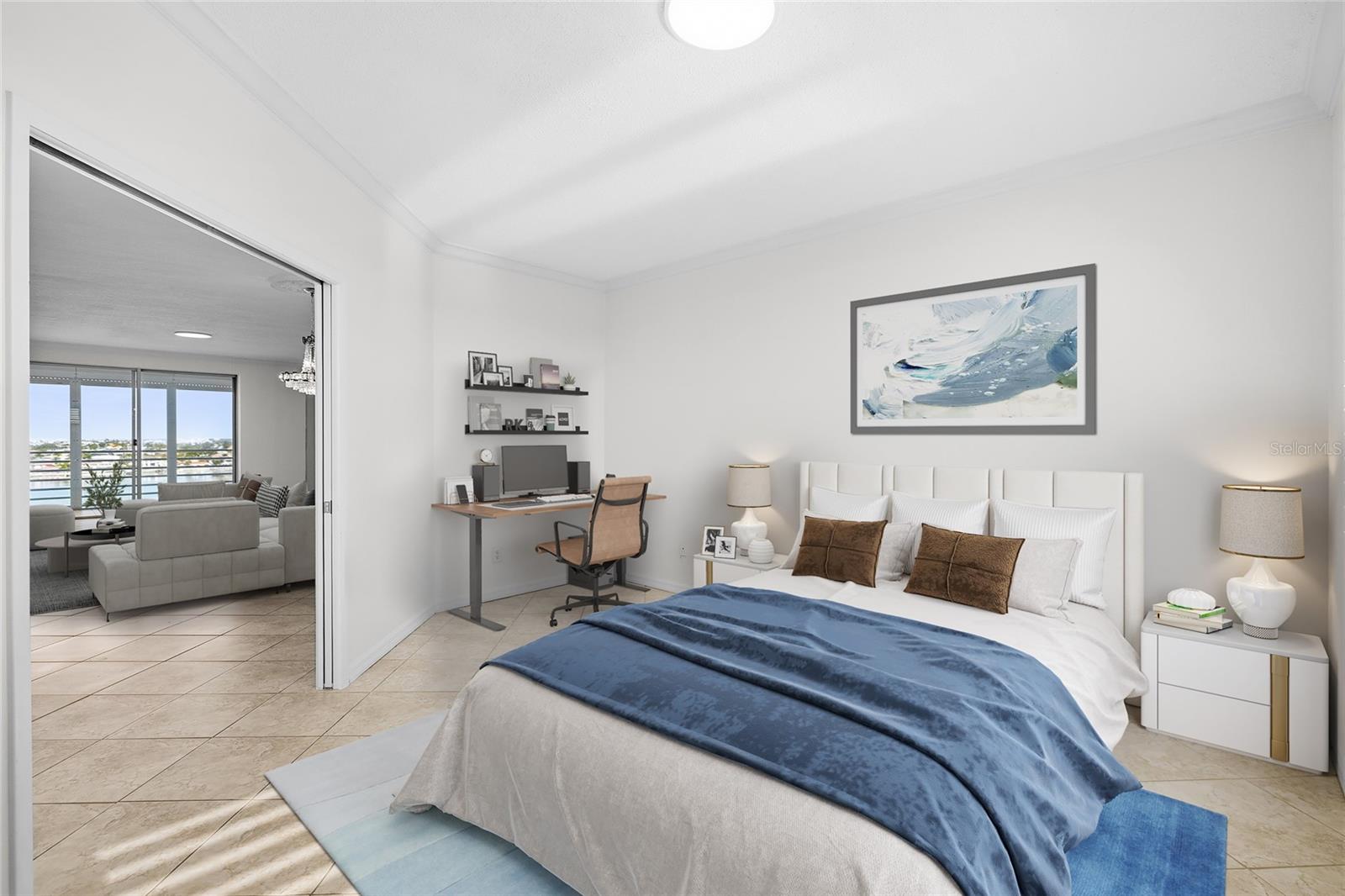 Den or 3rd bedroom staged