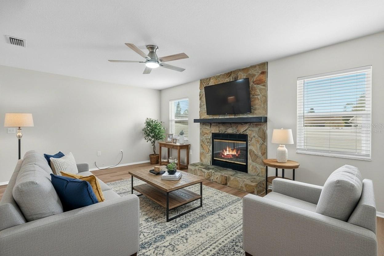 Virtually Staged Family Room