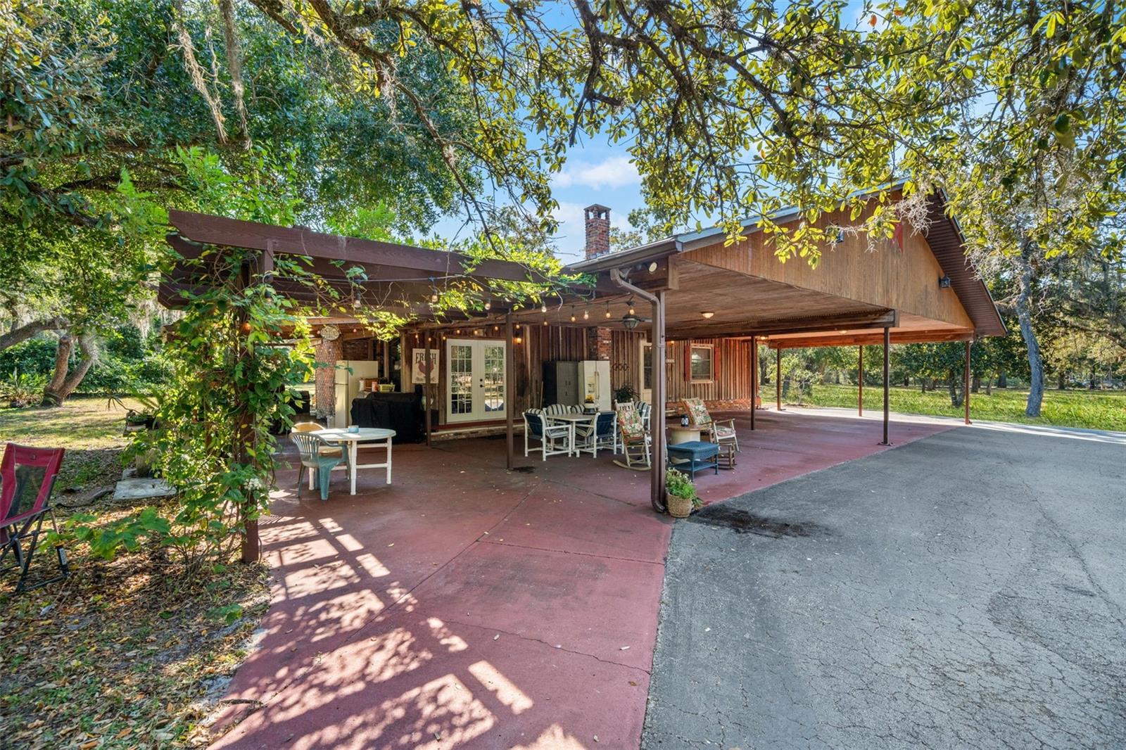 carport and side patio