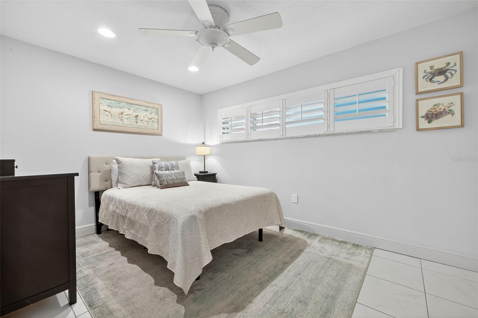 Secondary bedroom with plantation shutters
