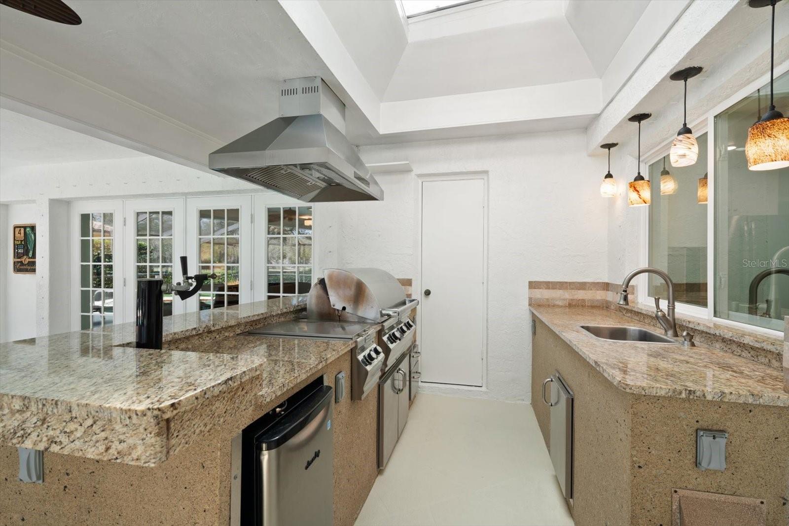 Outdoor Kitchen with Gas grill. Can be set up with a kegerator!