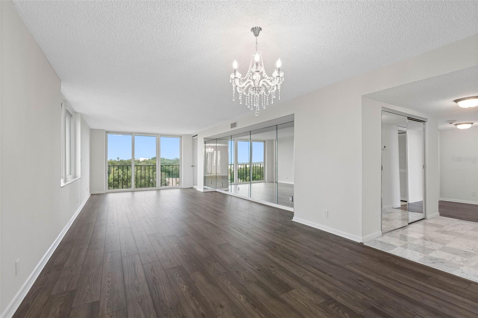 spacious dining/living room with LVP floors