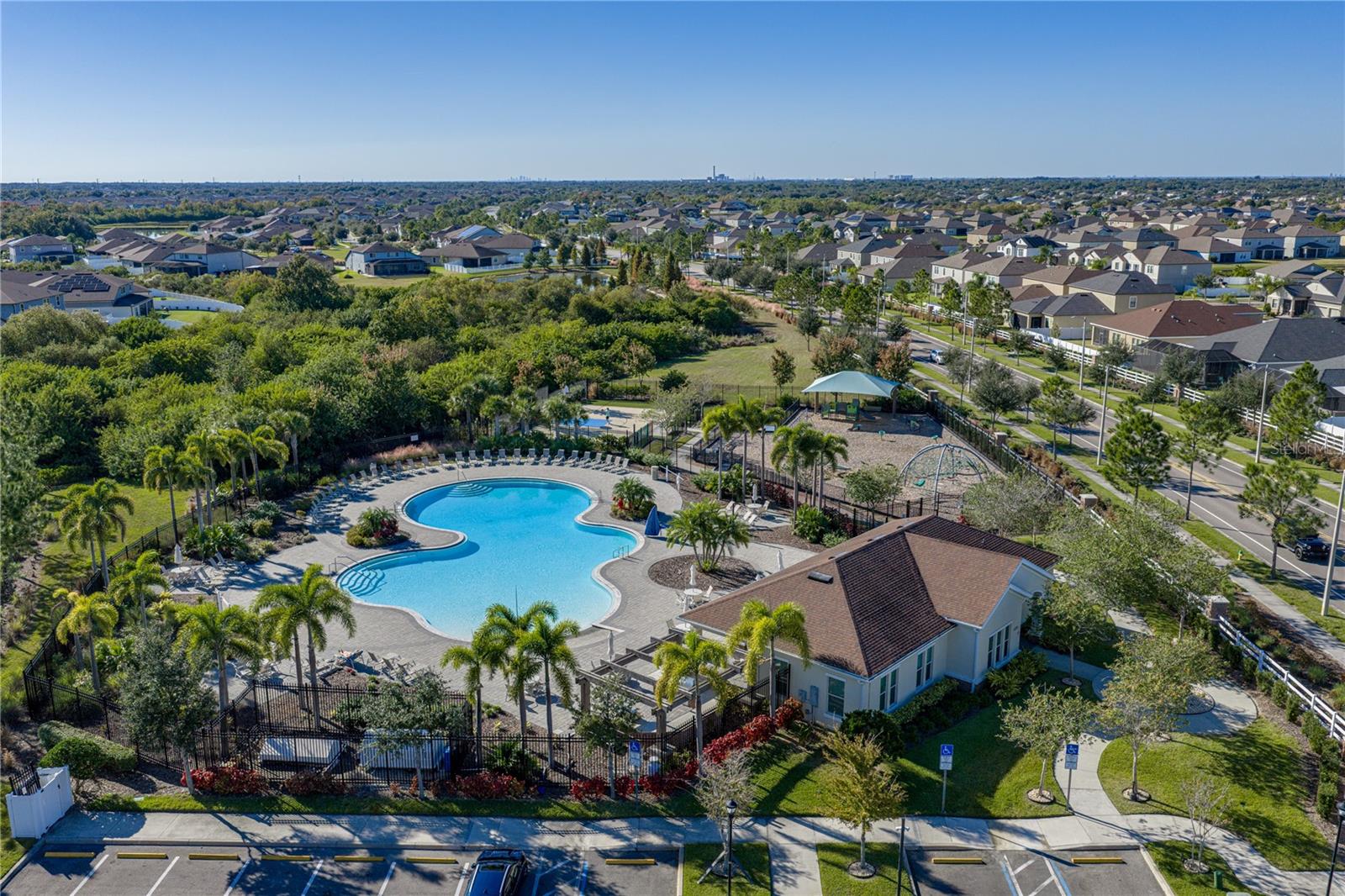 Community recreation center is a short walk to the south