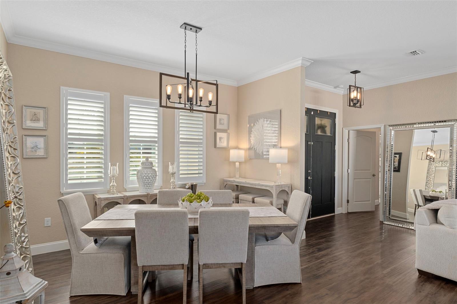 Dining room with abundant natural light