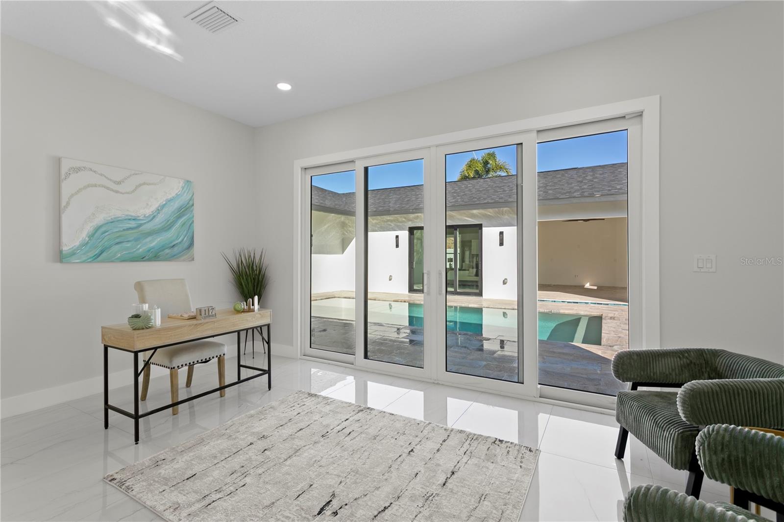 Open to the Pool Area