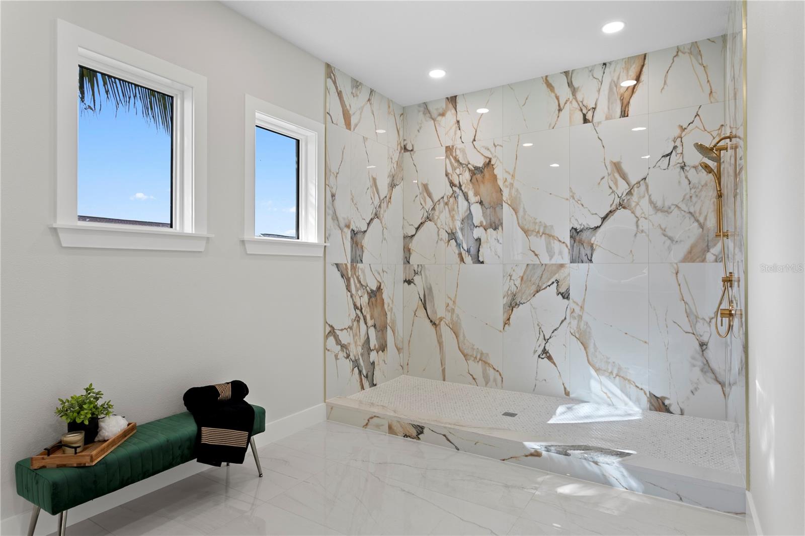 Oversized Shower with Multiple Shower Heads