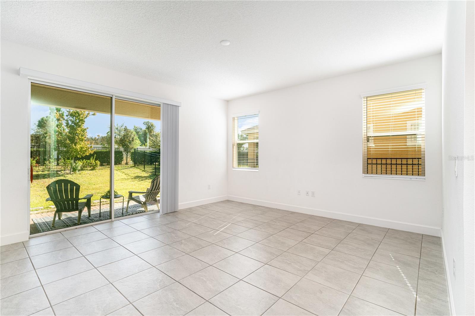 Living room with patio view