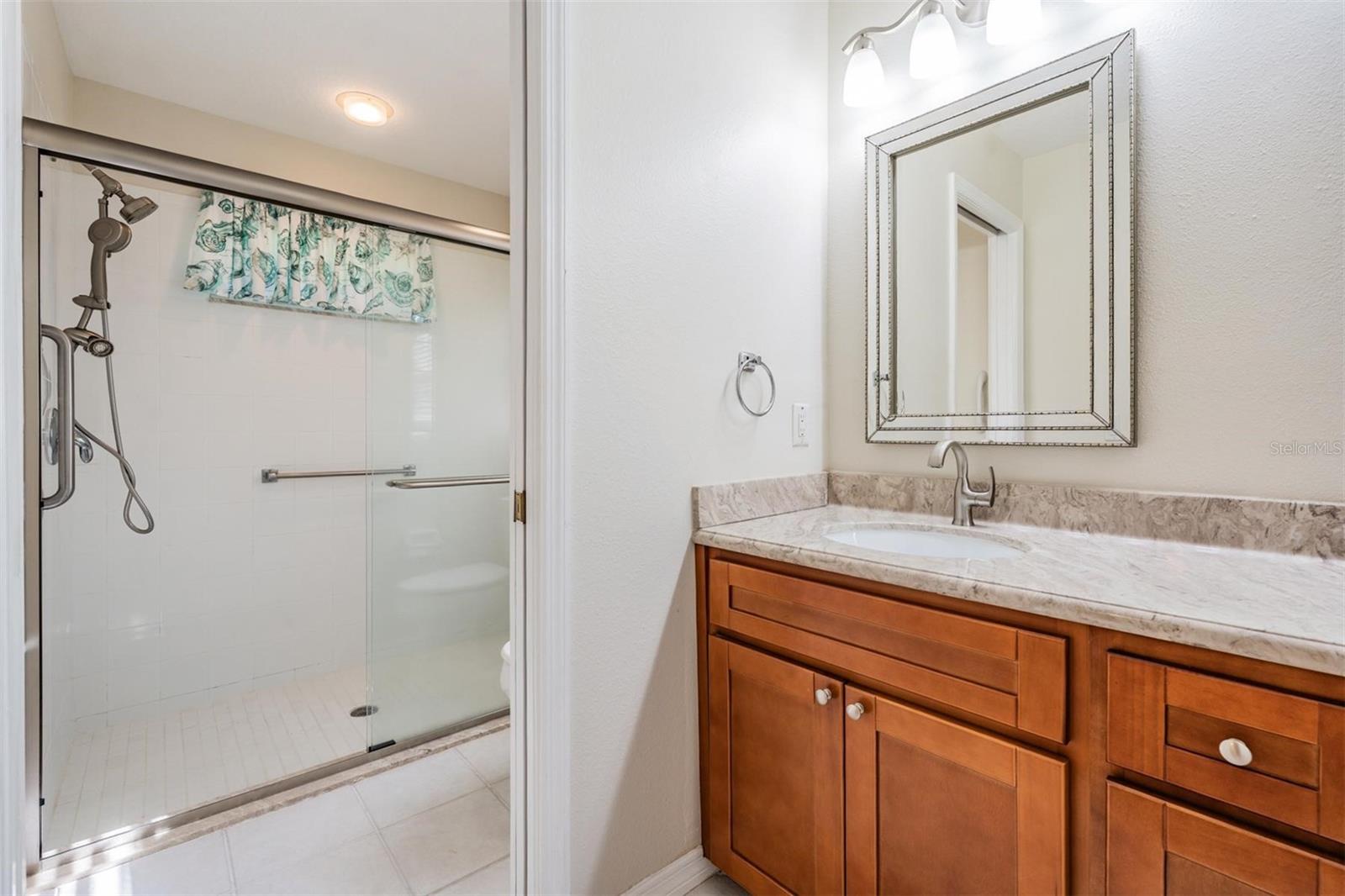 Oversized step-in shower