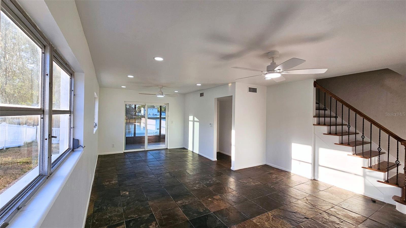 coming back downstairs corner view 8:30am.