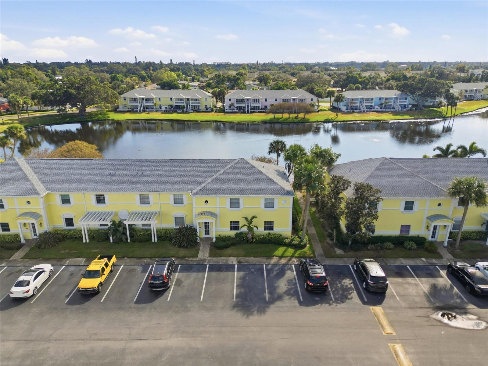 Aerial view of the front of 220 Pompano