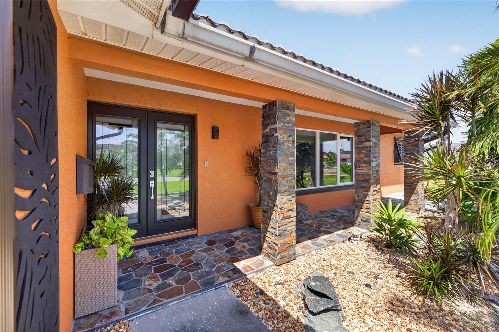 Front door and covered patio