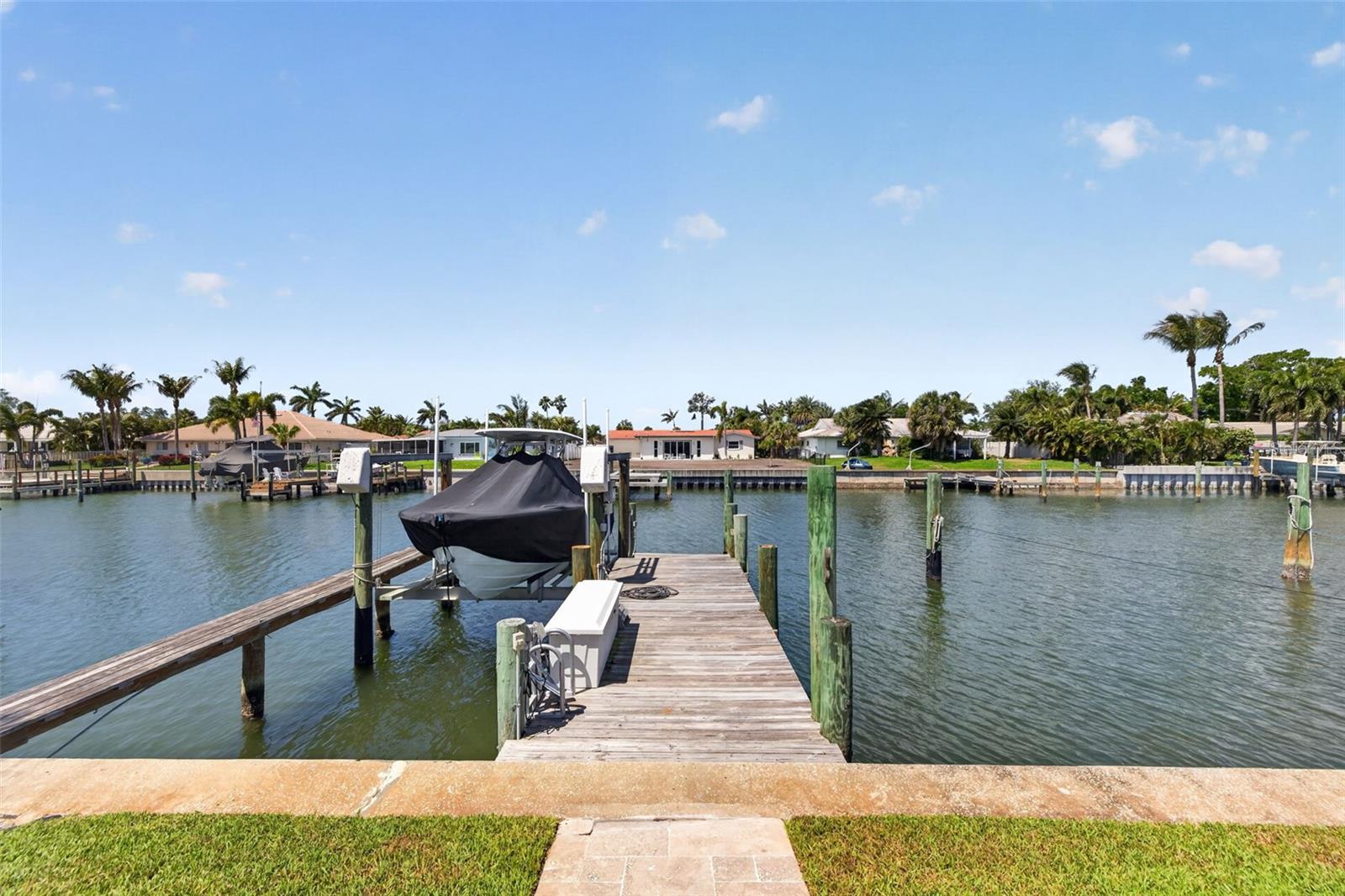 Dock with boat slip and lift
