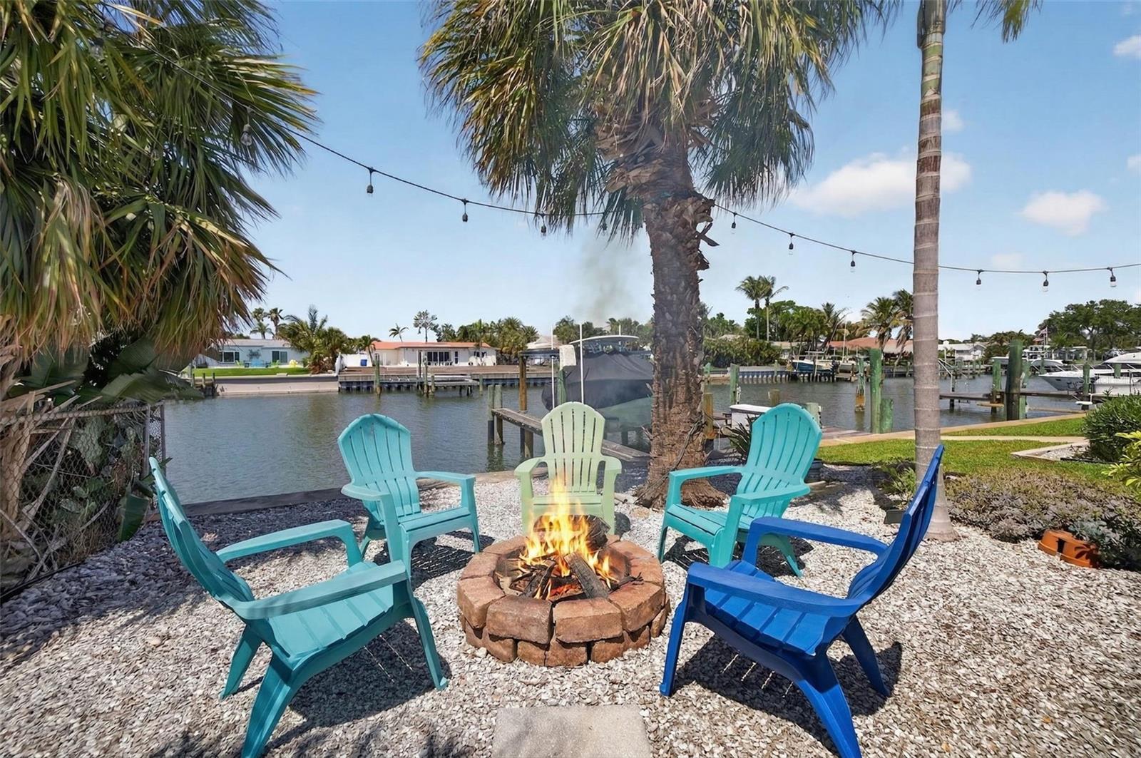 Gathering area around the fire pit for beautiful sunsets