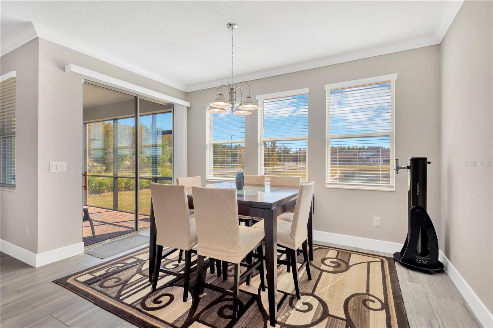 Dinette area with pond view