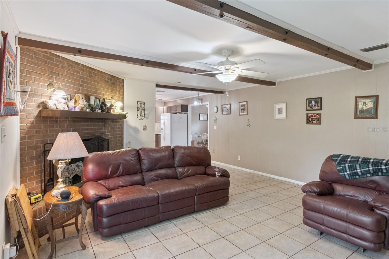 Great Room with wood burning fireplace