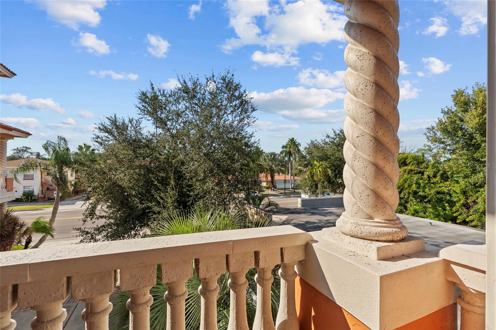 view from second floor balcony