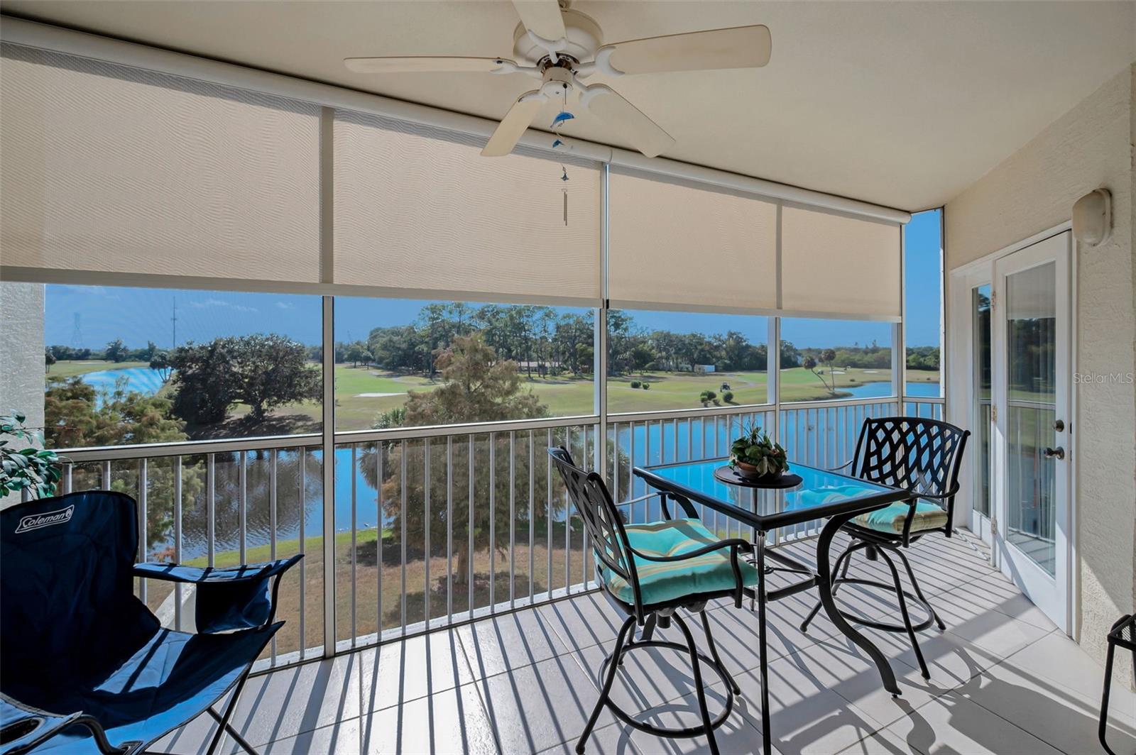 Screened in Patio with Custom Shutters