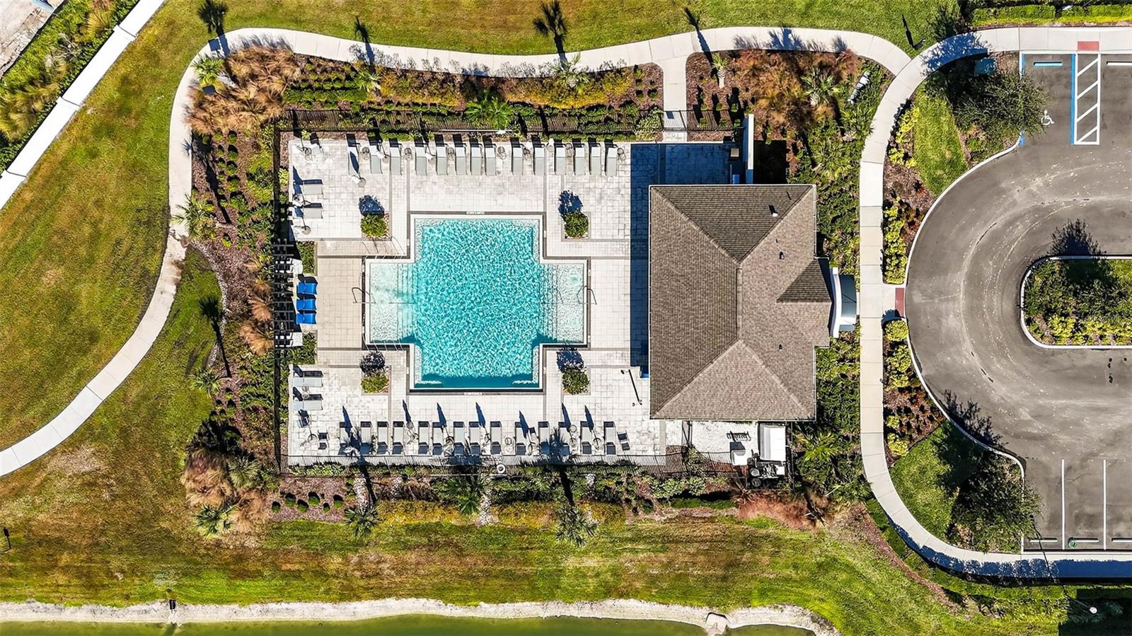 Aerial view of community pool