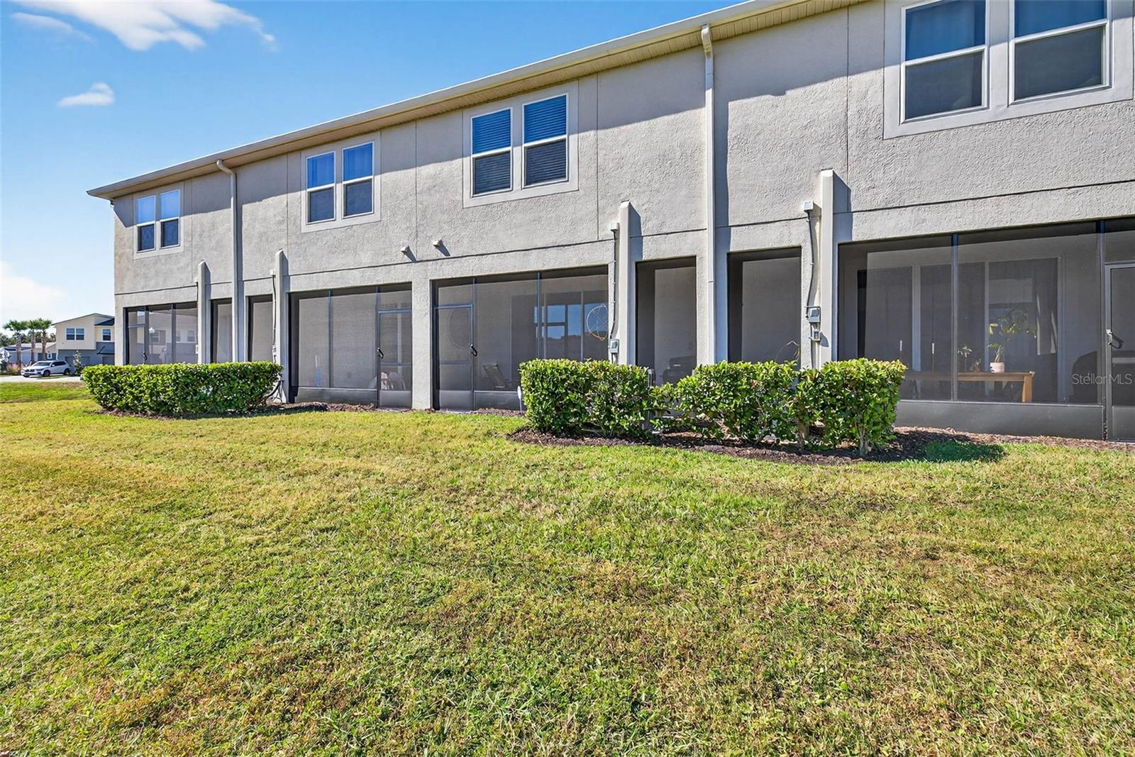Rear view of townhome