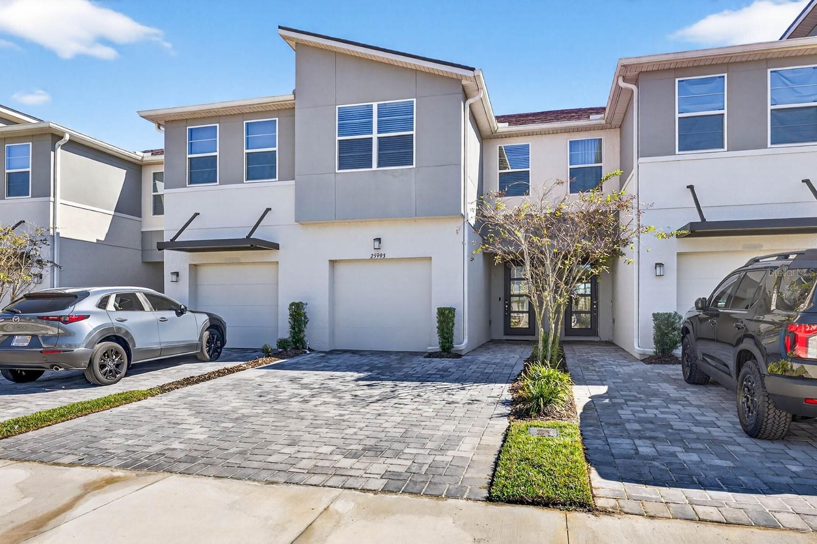 Front view of townhome