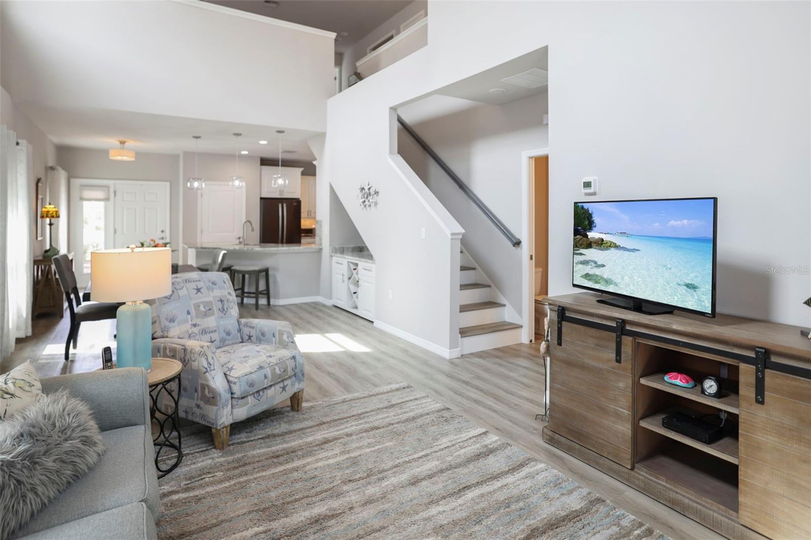 View from back of the home toward the kitchen and stairs