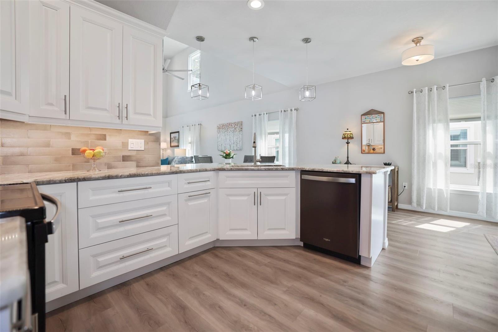 Plenty of cabinetry and high-end granite