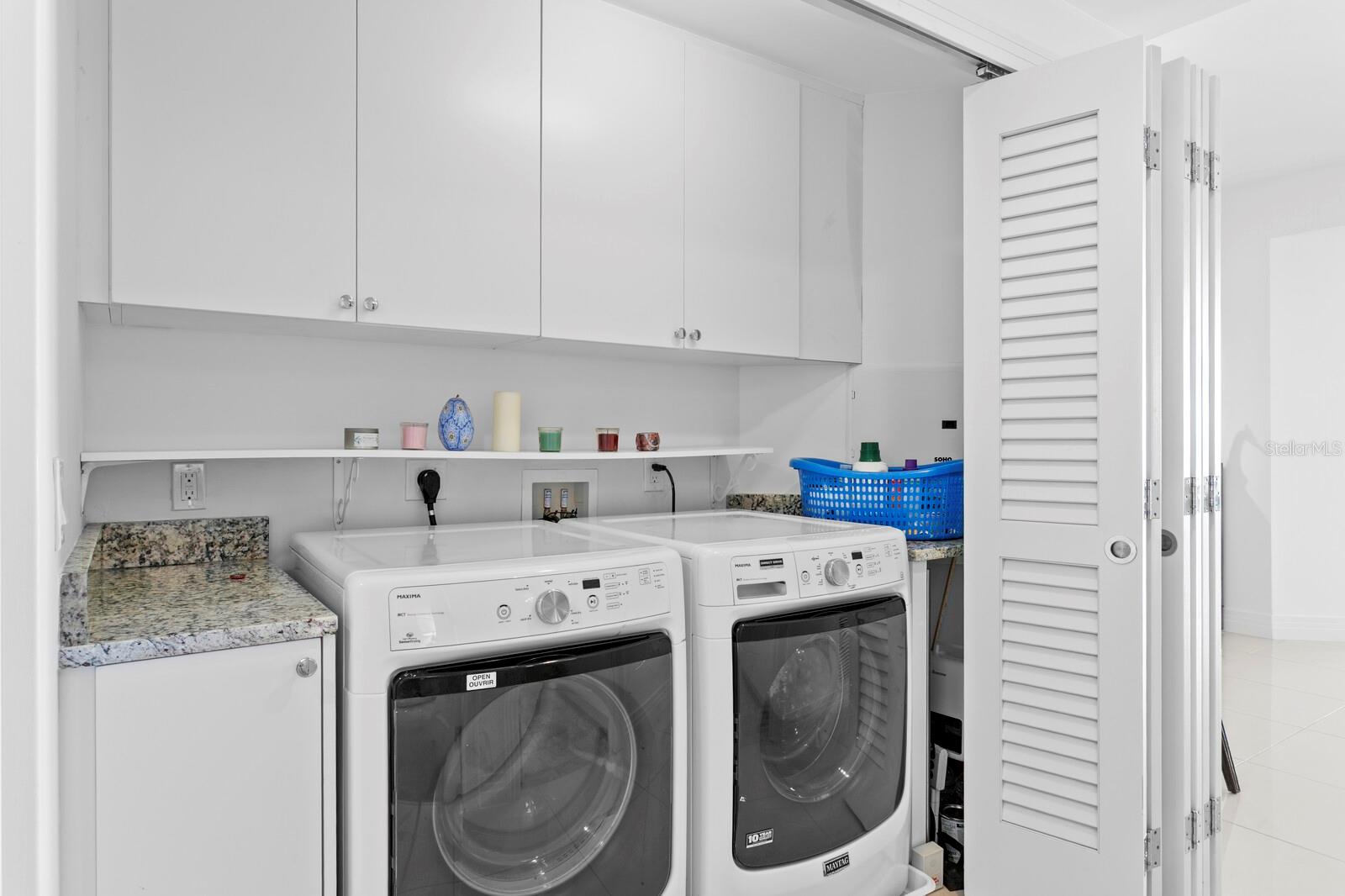 Laundry Closet with ample storage